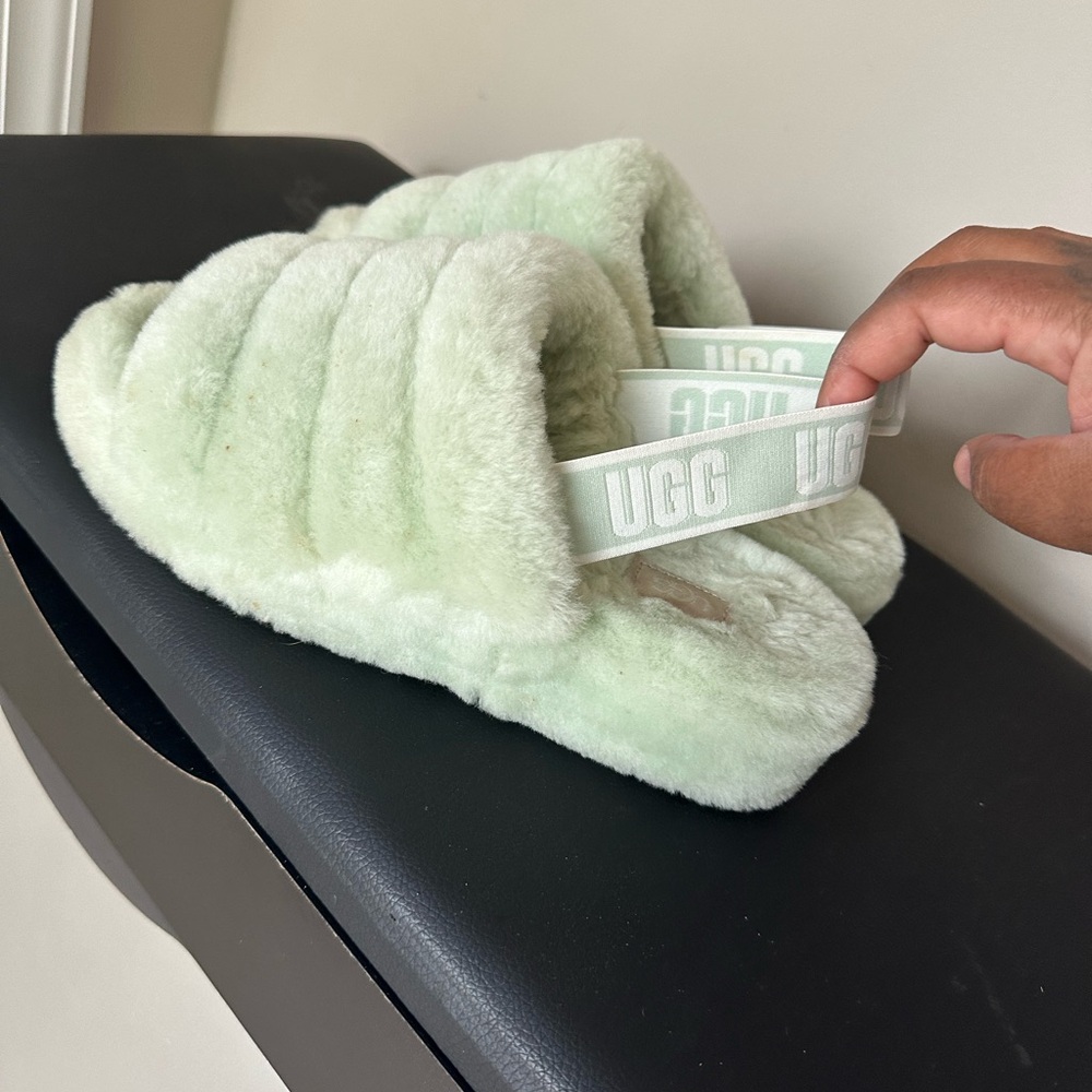 UGG Fluffy Mint Green Slippers